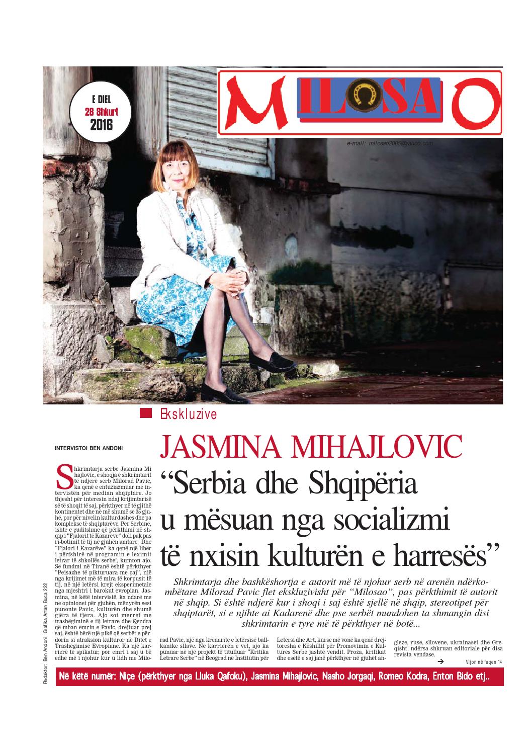 Jasmina Mihajlović - Srbija i Albanija su naučene u socijalizmu da neguju kulturu zaborava